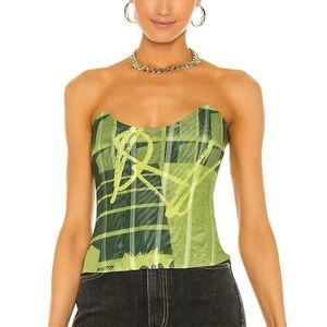 MIAOU Leia Corset in Green Stone (NWT) Size Small